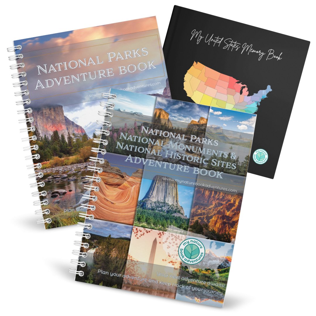 National Park + National Parks, National Monuments, and National Historic Sites Bundle + USA Memory Book Bundle - My Nature Book Adventures