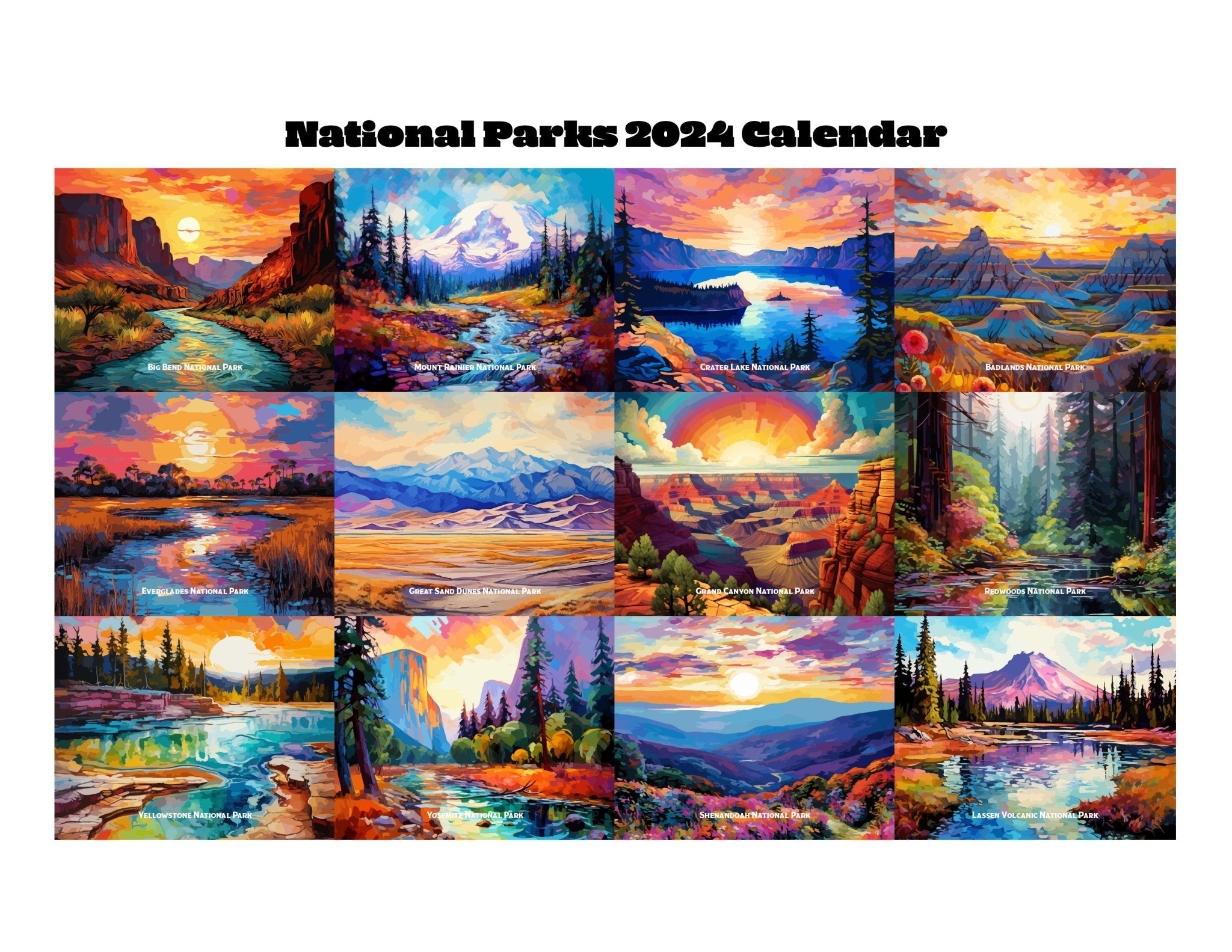 2025 Pop Art National Parks Calendar: Your Year, Colorfully Unscripted - My Nature Book Adventures