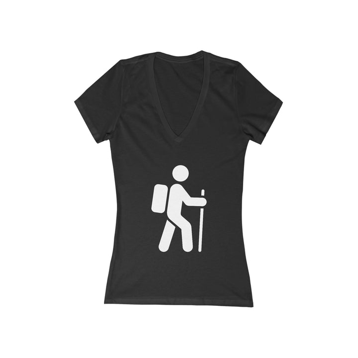 Women's Deep V-Neck T-Shirt - Hiking Icon