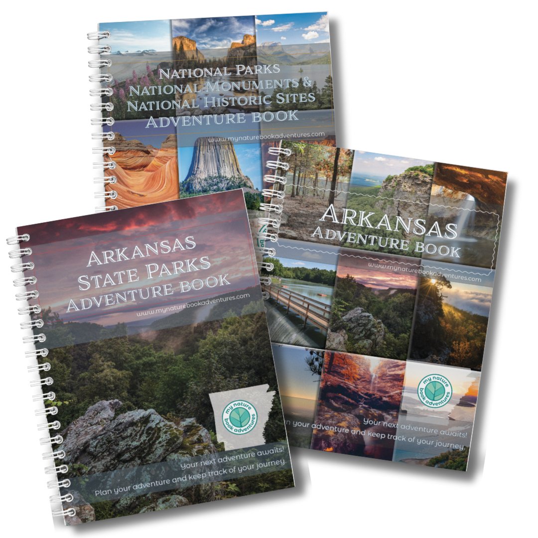 Arkansas State Parks Adventure Book + NEW Arkansas Adventure Book + National Parks, National Monuments, and National Historic Sites Combo - My Nature Book Adventures