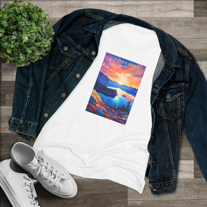 Crater Lake National Park Women's Triblend Tee - My Nature Book Adventures