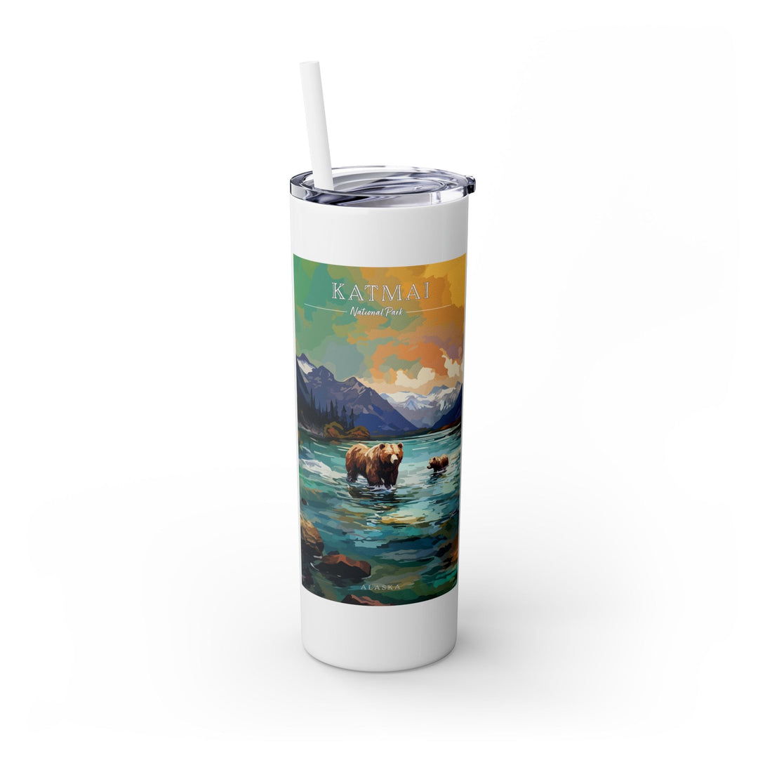 Katmai National Park Skinny Tumbler, 20oz - My Nature Book Adventures