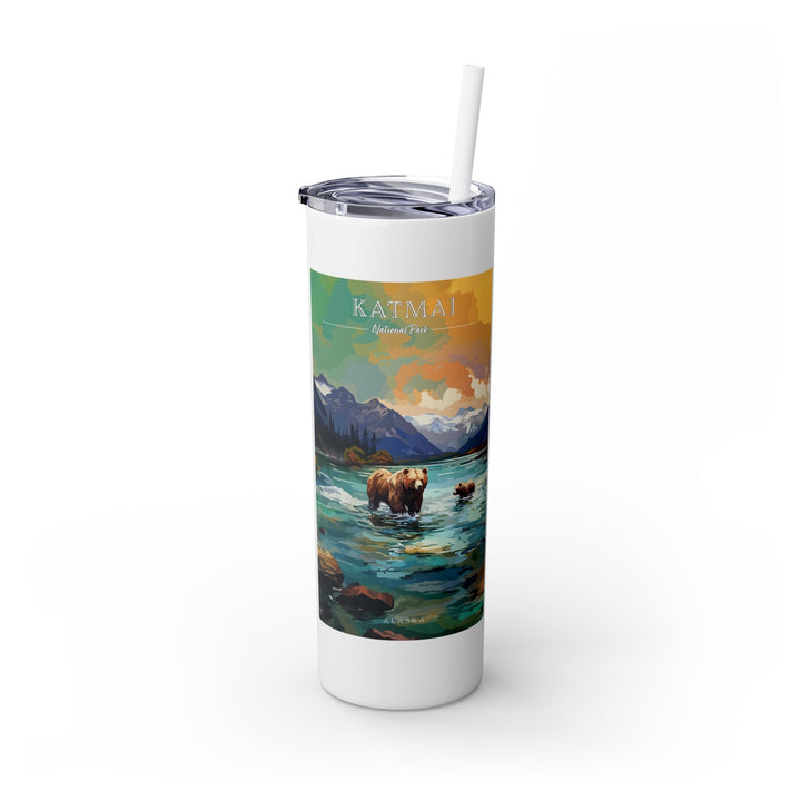 Katmai National Park Skinny Tumbler, 20oz - My Nature Book Adventures