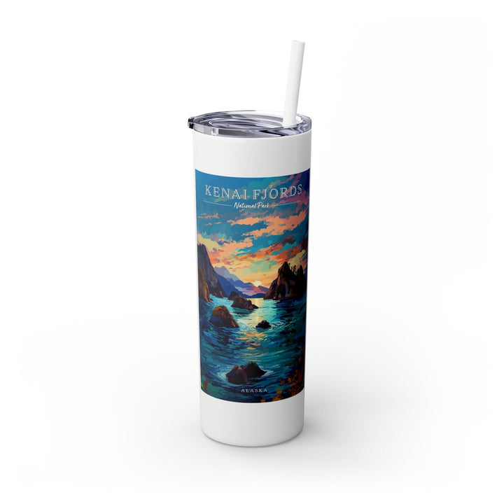 Kenai Fjords National Park Skinny Tumbler, 20oz - My Nature Book Adventures