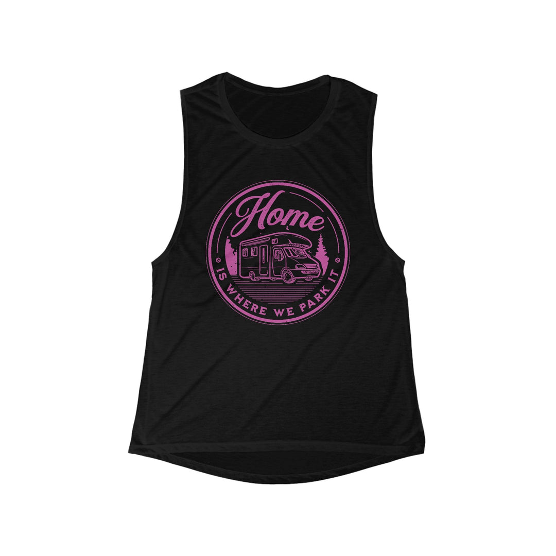 Light and Airy Muscle Tee - Home is Where We Park It - My Nature Book Adventures