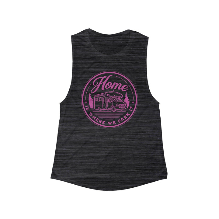 Light and Airy Muscle Tee - Home is Where We Park It - My Nature Book Adventures