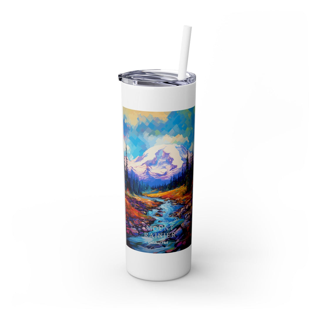 Mount Rainier National Park Skinny Tumbler, 20oz - My Nature Book Adventures