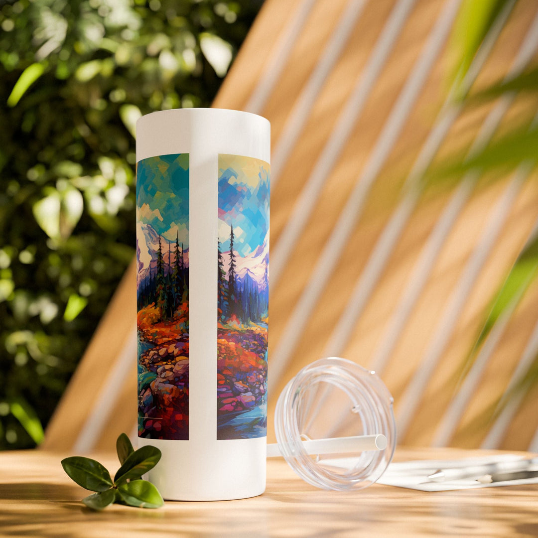 Mount Rainier National Park Skinny Tumbler, 20oz - My Nature Book Adventures