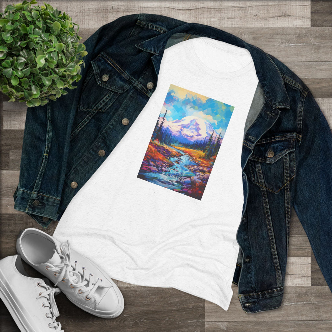 Mount Rainier National Park Women's Triblend Tee - My Nature Book Adventures