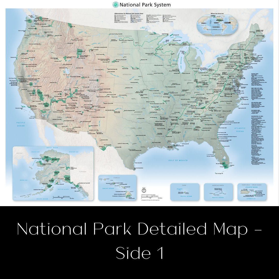 National Park Adventure Planning Journal + 24x36 Detailed National Park 2 Sided - Folded Map Combo - My Nature Book Adventures