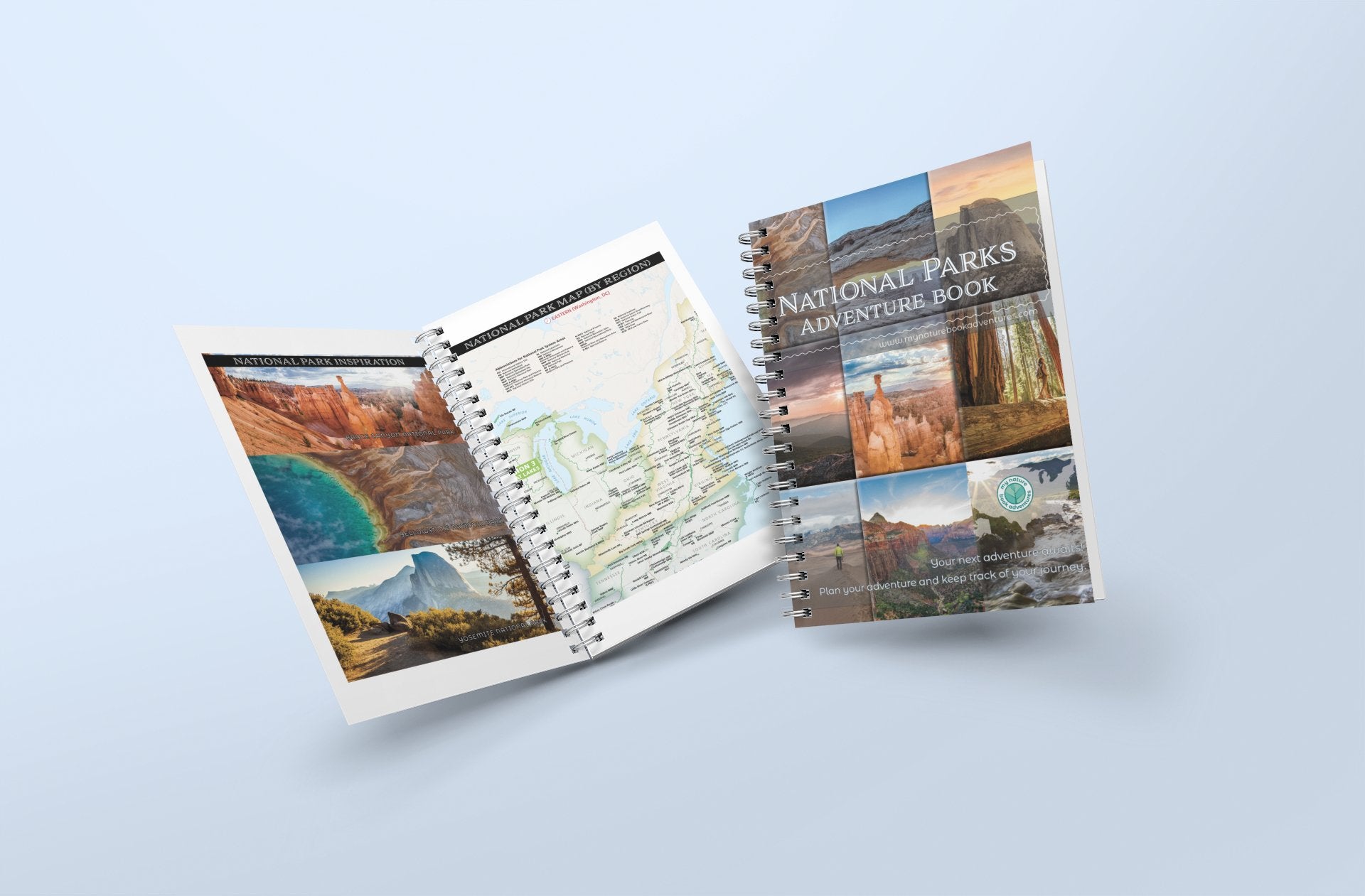 National Park Adventure Planning Journal + 24x36 Detailed National Park 2 Sided - Folded Map Combo - My Nature Book Adventures