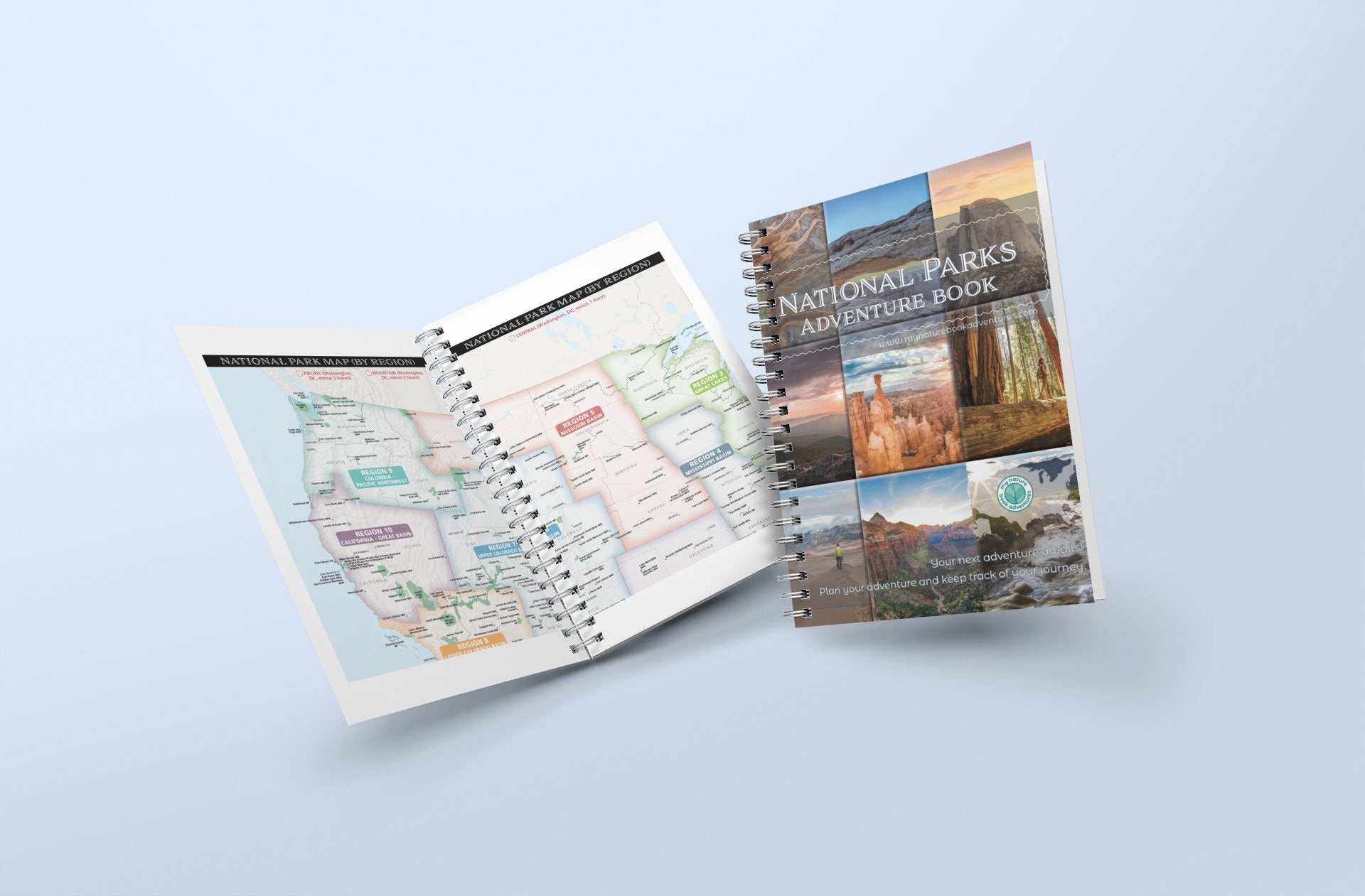 National Park Adventure Planning Journal + 24x36 Detailed National Park 2 Sided - Folded Map Combo - My Nature Book Adventures