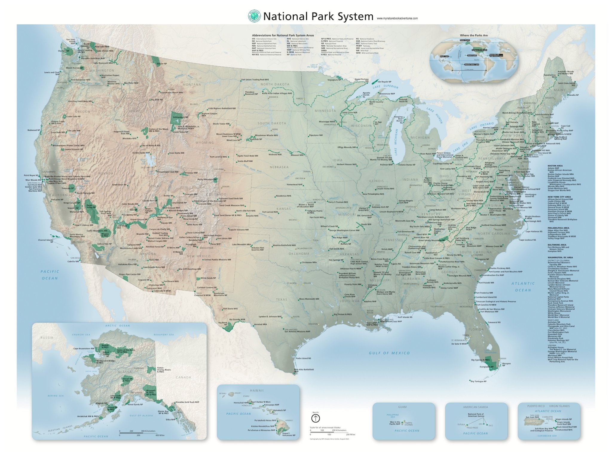 National Park Adventure Planning Journal + 24x36 Detailed National Park Map Poster Combo - My Nature Book Adventures