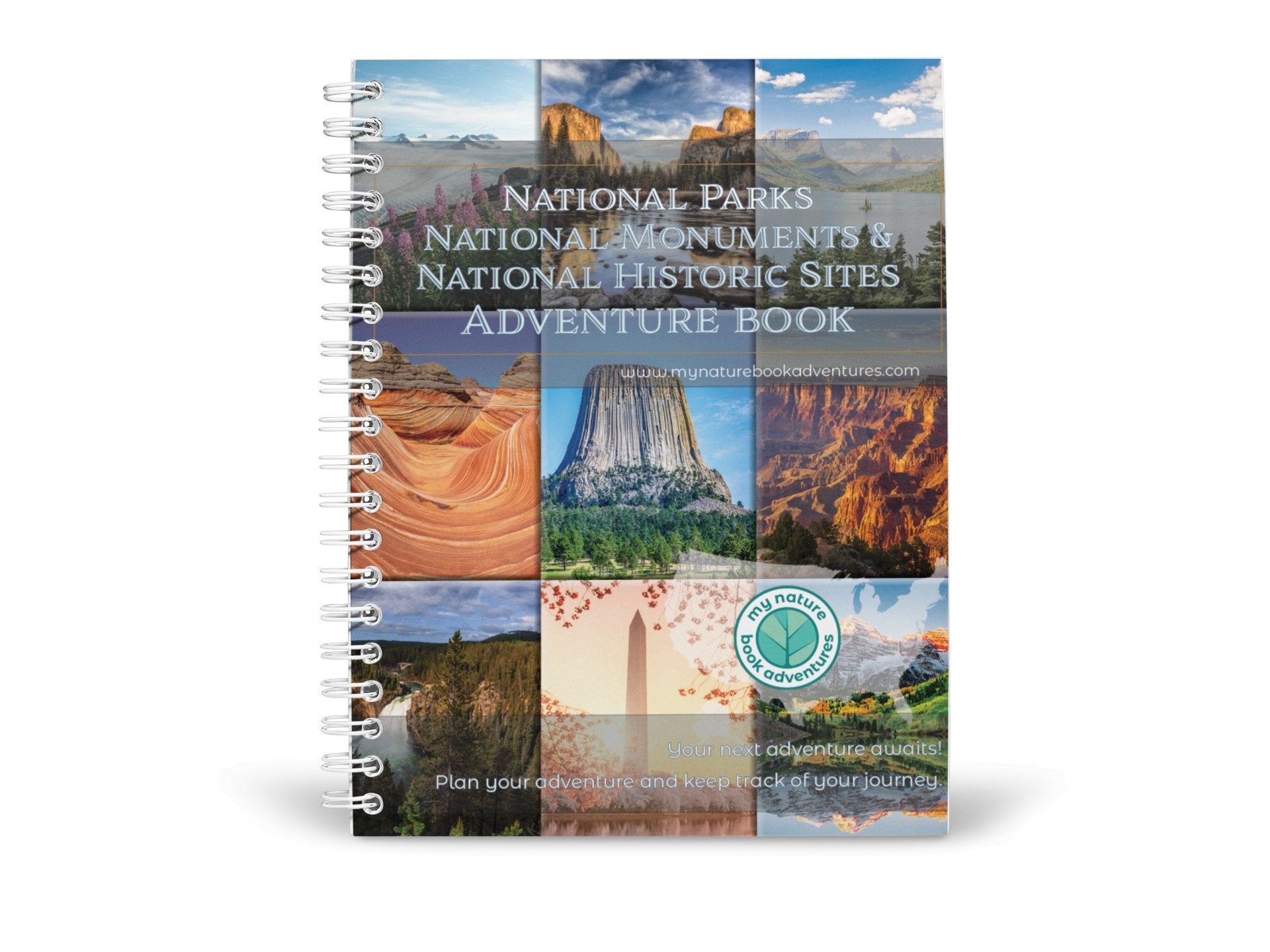 National Parks, Monuments, and Historic Sites Adventure Book + 24x36 National Park Detailed Map Poster Combo - My Nature Book Adventures