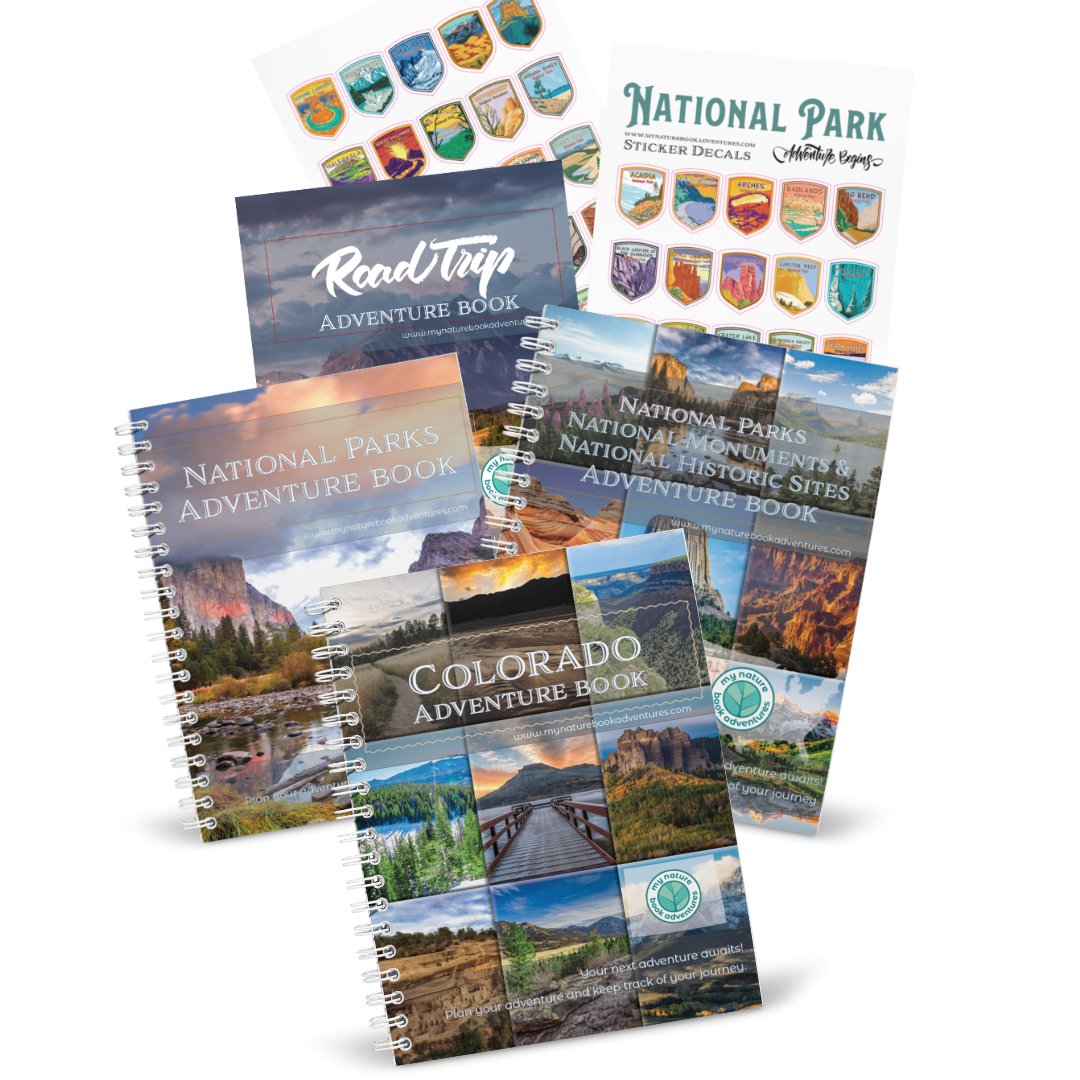 NEW Colorado Adventure Book + National Park + National Parks, National Monuments, and National Historic Sites Combo + 63 Decals + Road Trip Adventure Book - My Nature Book Adventures