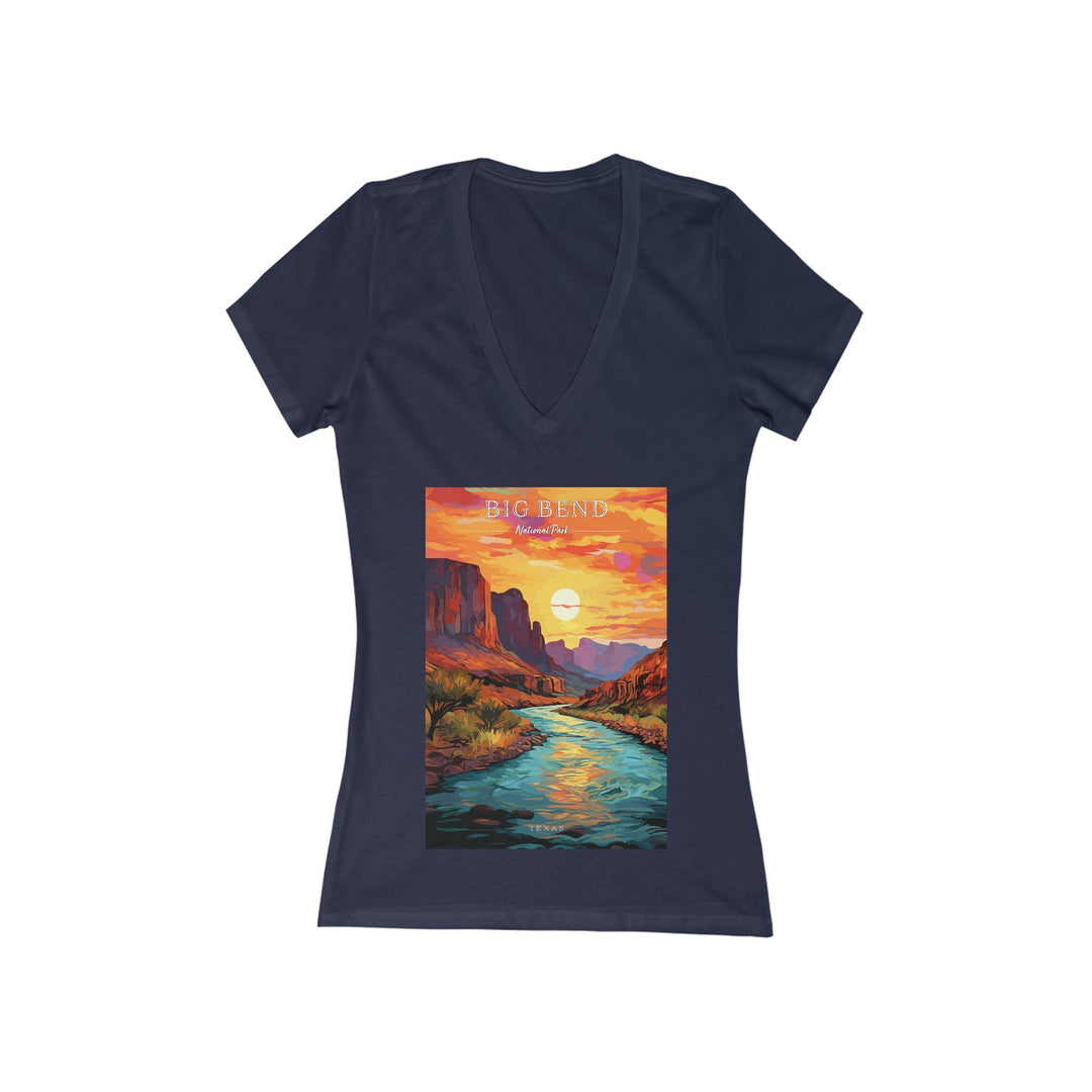 Women's Deep V - Neck T - Shirt - Big Bend National Park - My Nature Book Adventures