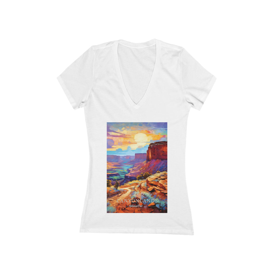 Women's Deep V - Neck T - Shirt - Canyonlands National Park - My Nature Book Adventures