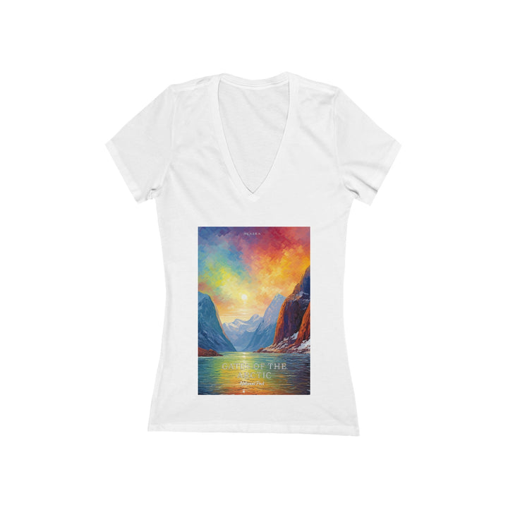 Women's Deep V - Neck T - Shirt - Gates of the Arctic National Park - My Nature Book Adventures