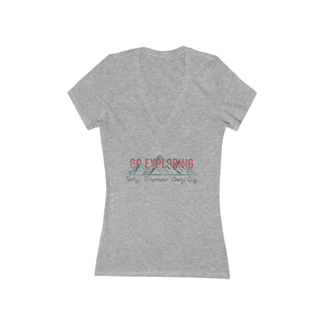 Women's Deep V-Neck T-Shirt - Go Exploring - Today, Tomorrow, Every Day - My Nature Book Adventures