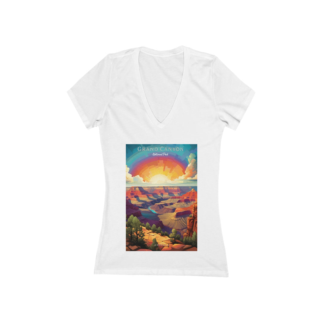 Women's Deep V - Neck T - Shirt - Grand Canyon National Park - My Nature Book Adventures