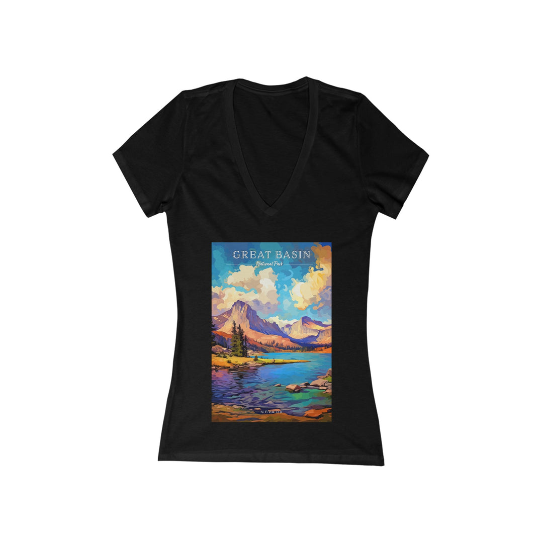 Women's Deep V - Neck T - Shirt - Great Basin National Park - My Nature Book Adventures