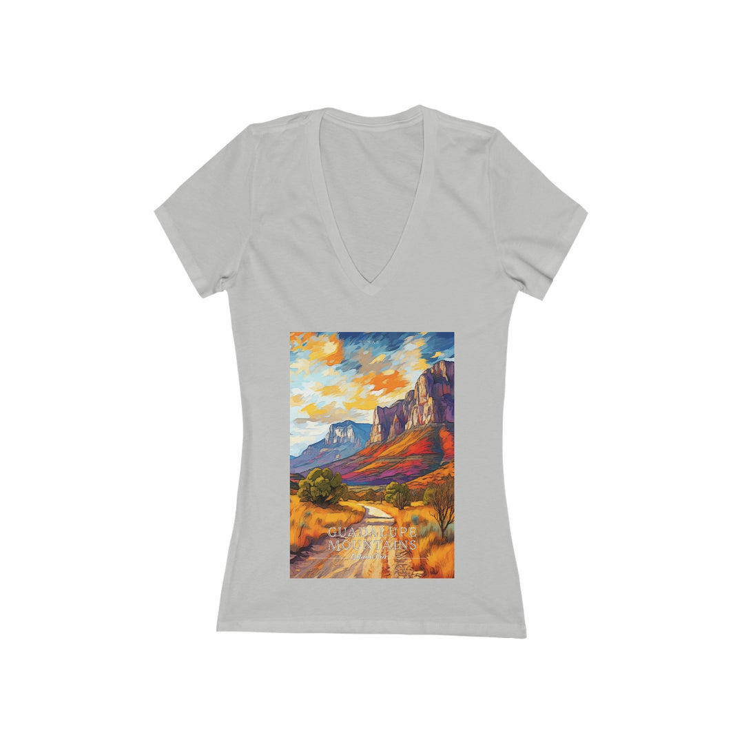 Women's Deep V - Neck T - Shirt - Guadalupe Mountains National Park - My Nature Book Adventures