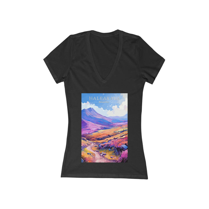 Women's Deep V - Neck T - Shirt - Haleakala National Park - My Nature Book Adventures