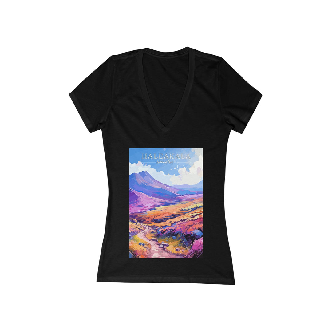 Women's Deep V - Neck T - Shirt - Haleakala National Park - My Nature Book Adventures