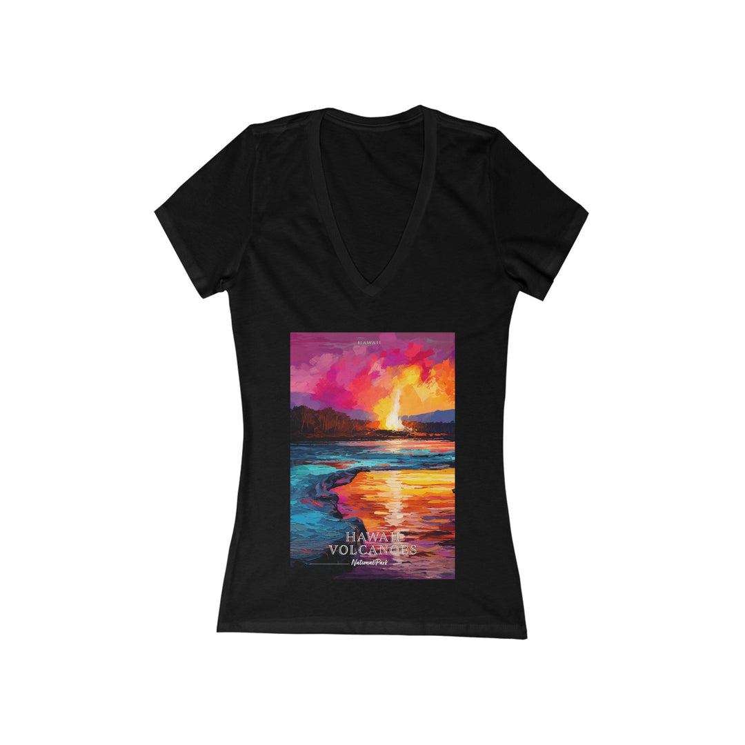 Women's Deep V - Neck T - Shirt - Hawaii Volcanoes National Park - My Nature Book Adventures