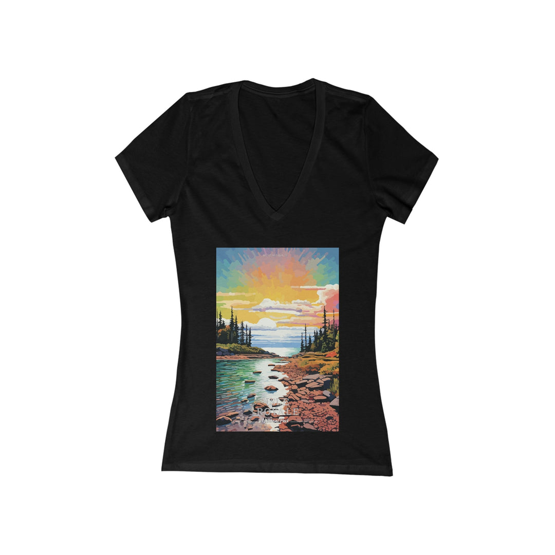 Women's Deep V - Neck T - Shirt - Isle Royale National Park - My Nature Book Adventures