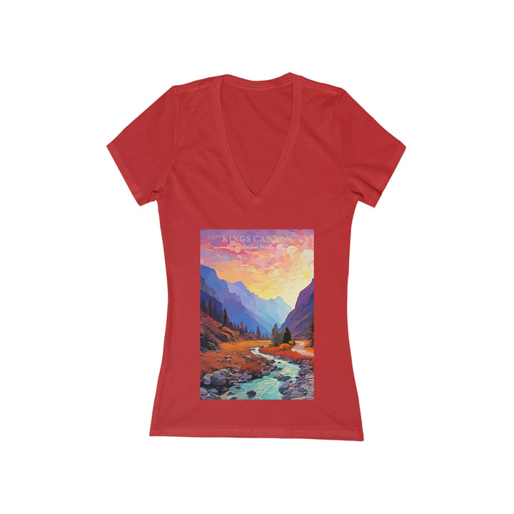 Women's Deep V - Neck T - Shirt - Kings Canyon National Park - My Nature Book Adventures