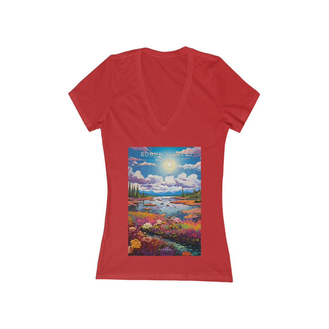 Women's Deep V - Neck T - Shirt - Kobuk Valley National Park - My Nature Book Adventures
