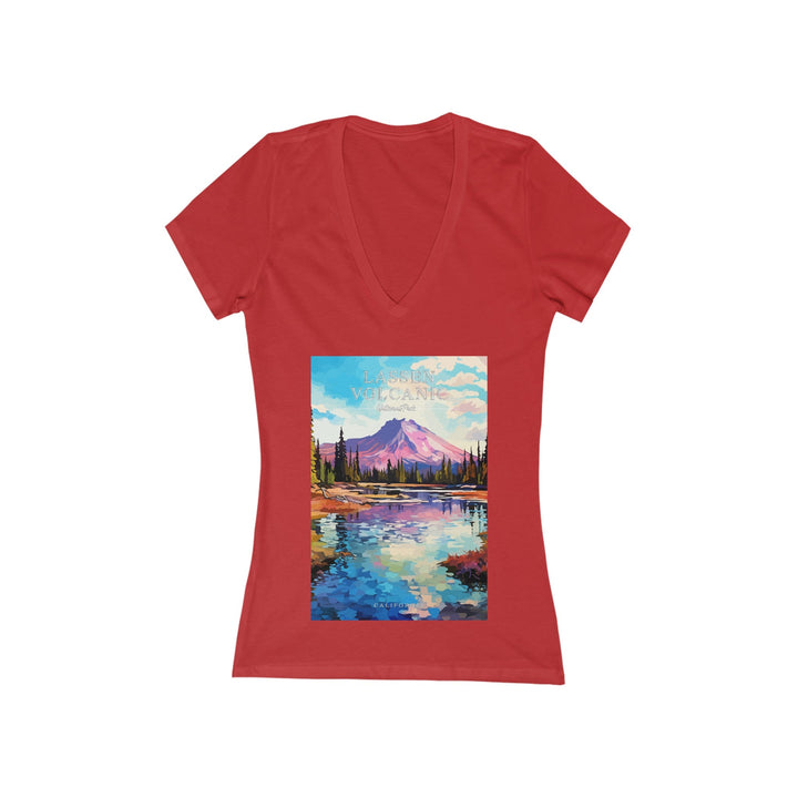 Women's Deep V - Neck T - Shirt - Lassen Volcanic National Park - My Nature Book Adventures