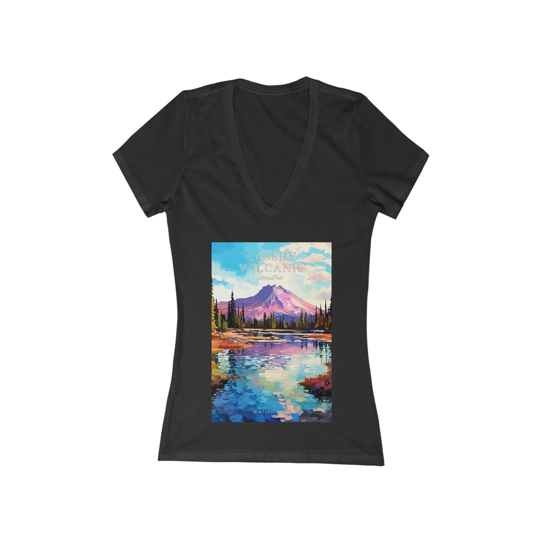 Women's Deep V - Neck T - Shirt - Lassen Volcanic National Park - My Nature Book Adventures