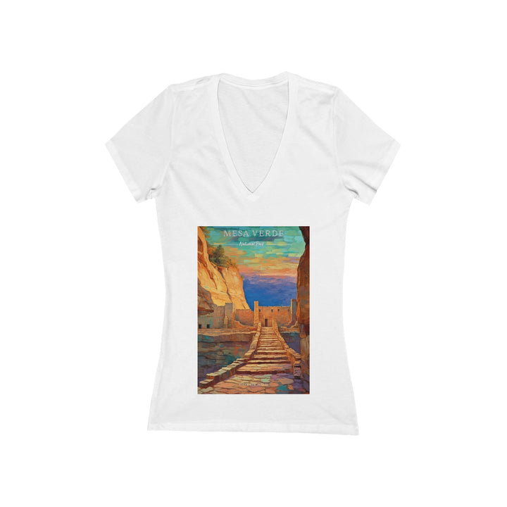 Women's Deep V - Neck T - Shirt - Mesa Verde National Park - My Nature Book Adventures