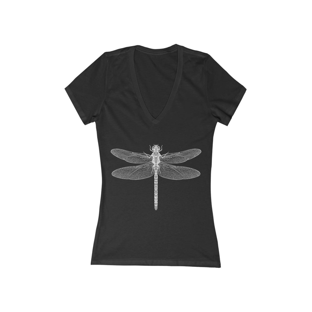 Women's Deep V - Neck T - Shirt - Nature Inspired T - Shirt - Dragonfly - My Nature Book Adventures