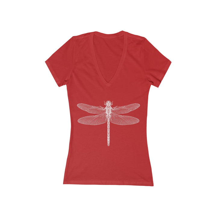 Women's Deep V - Neck T - Shirt - Nature Inspired T - Shirt - Dragonfly - My Nature Book Adventures