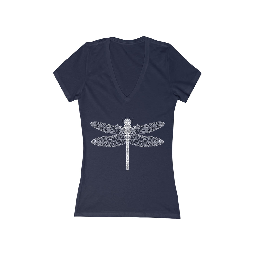 Women's Deep V - Neck T - Shirt - Nature Inspired T - Shirt - Dragonfly - My Nature Book Adventures