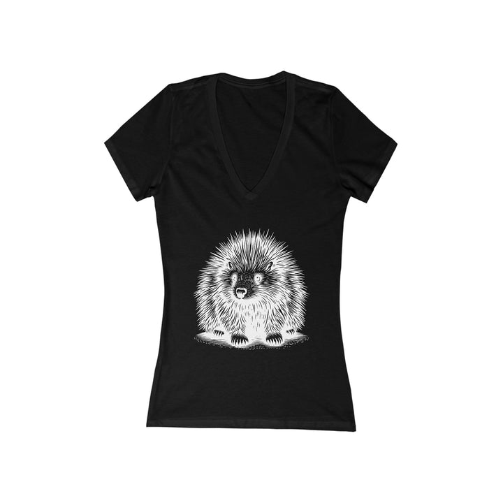 Women's Deep V - Neck T - Shirt - Nature Inspired T - Shirt - Porcupine - My Nature Book Adventures