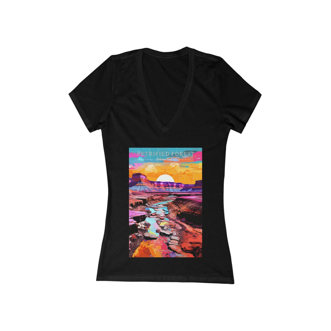 Women's Deep V - Neck T - Shirt - Petrified Forest National Park - My Nature Book Adventures