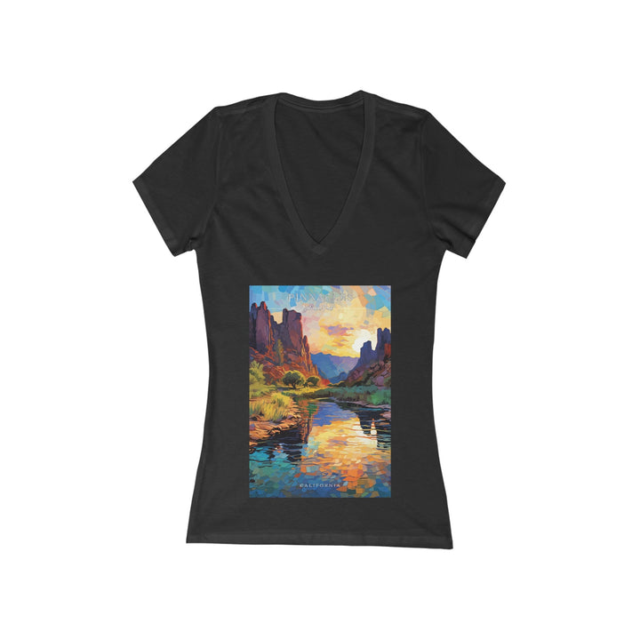 Women's Deep V - Neck T - Shirt - Pinnacles National Park - My Nature Book Adventures