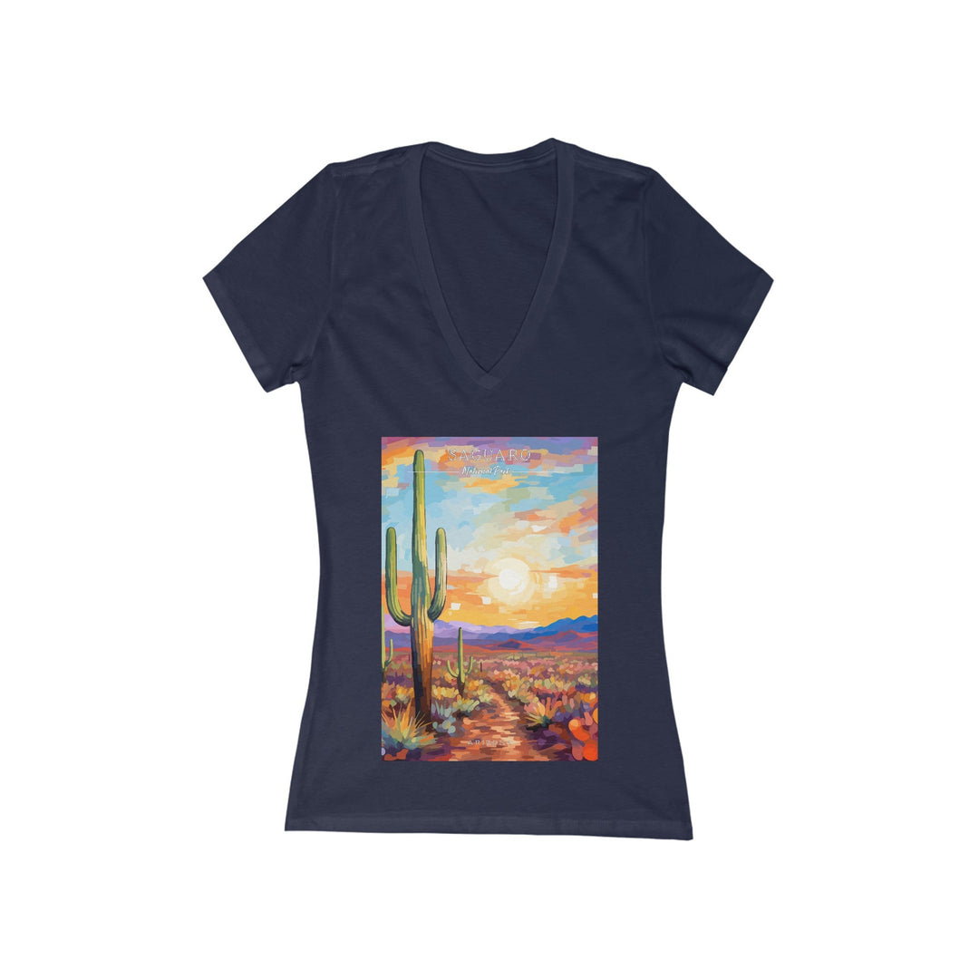Women's Deep V - Neck T - Shirt - Saguaro National Park - My Nature Book Adventures