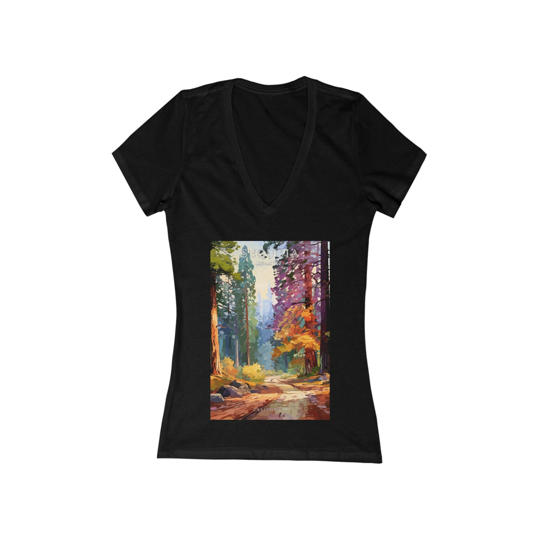 Women's Deep V - Neck T - Shirt - Sequoia National Park - My Nature Book Adventures