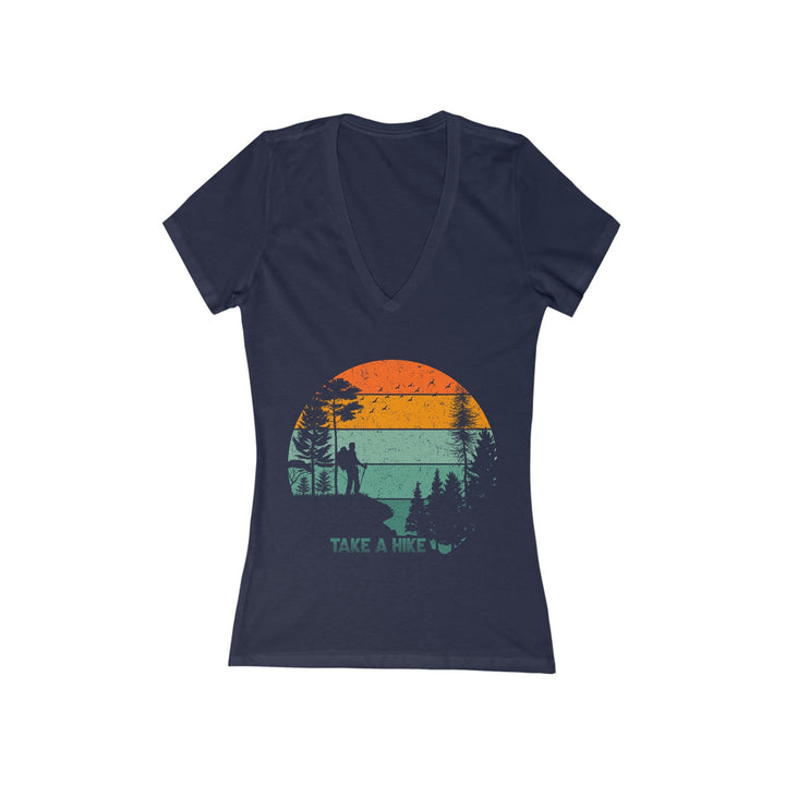 Women's Deep V-Neck T-Shirt - Take a Hike - My Nature Book Adventures