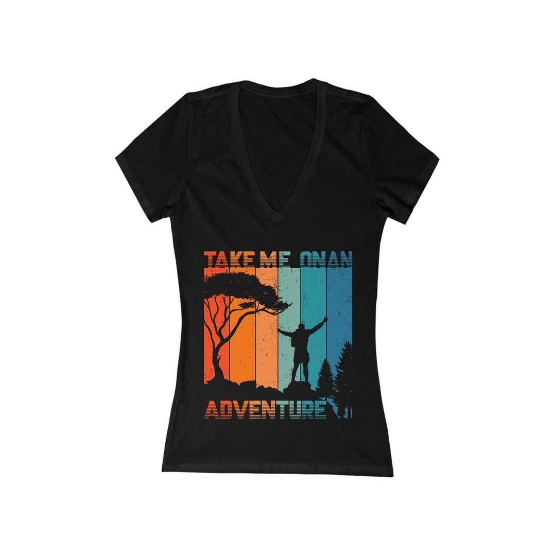 Women's Deep V-Neck T-Shirt - Take Me On An Adventure - My Nature Book Adventures