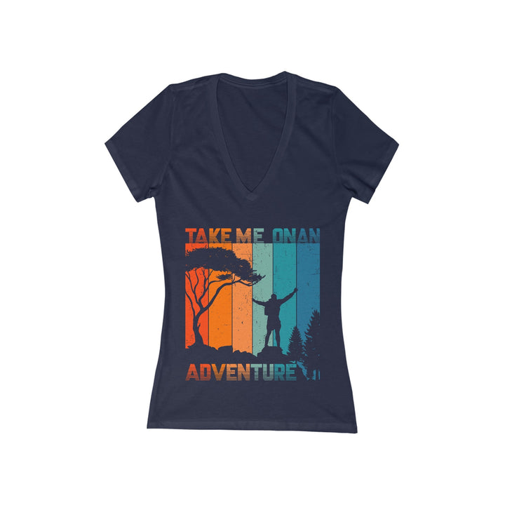 Women's Deep V-Neck T-Shirt - Take Me On An Adventure - My Nature Book Adventures