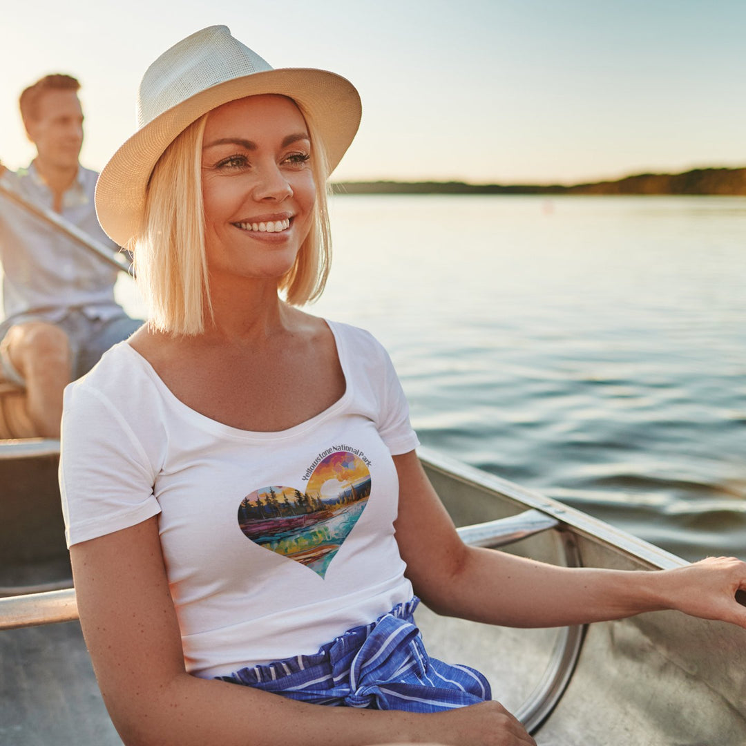 Yellowstone National Park - Spread the Love of Our National Parks: Women’s Scoop Neck T-Shirt - My Nature Book Adventures