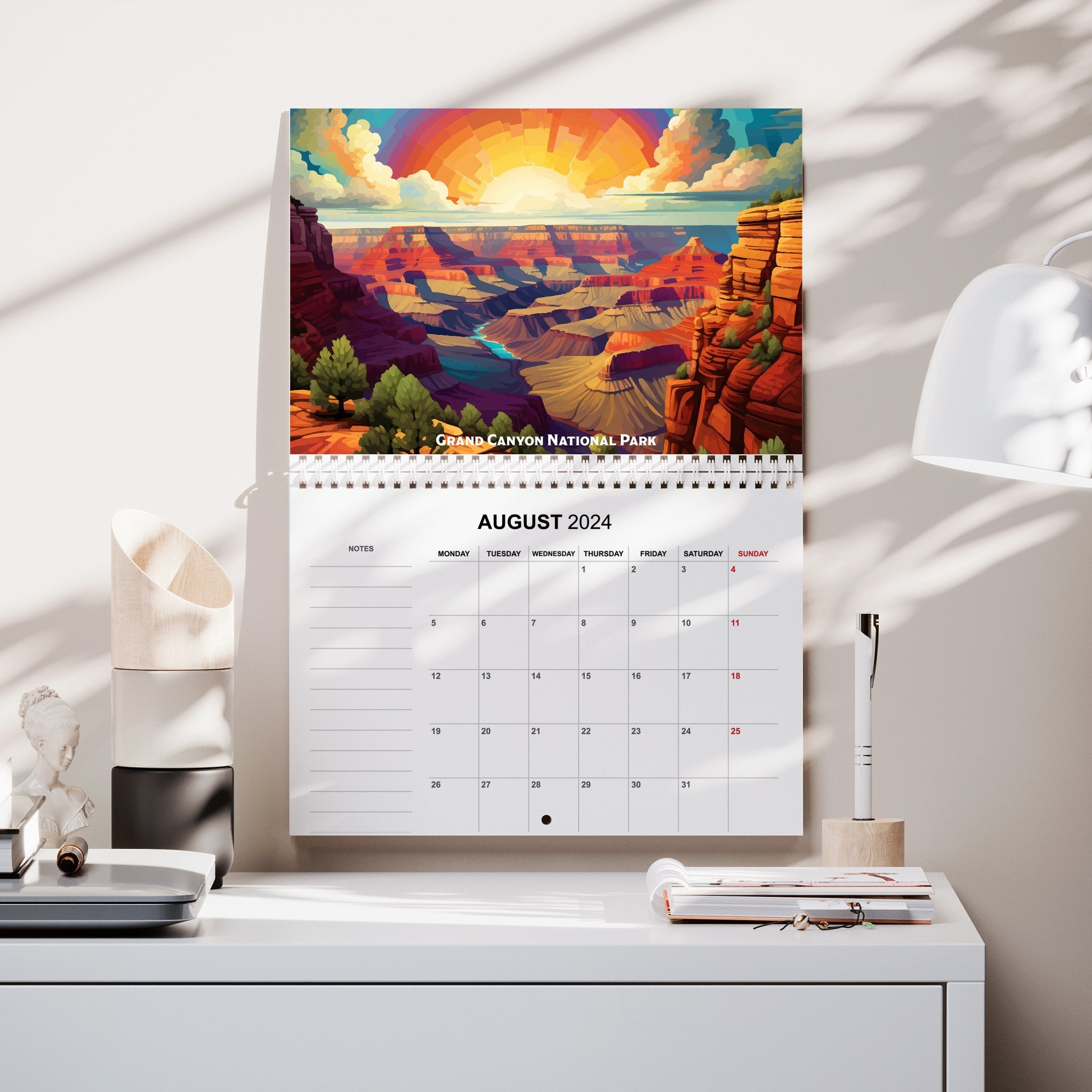 2024 Pop Art National Parks Calendar: Your Year, Colorfully Unscripted - My Nature Book Adventures