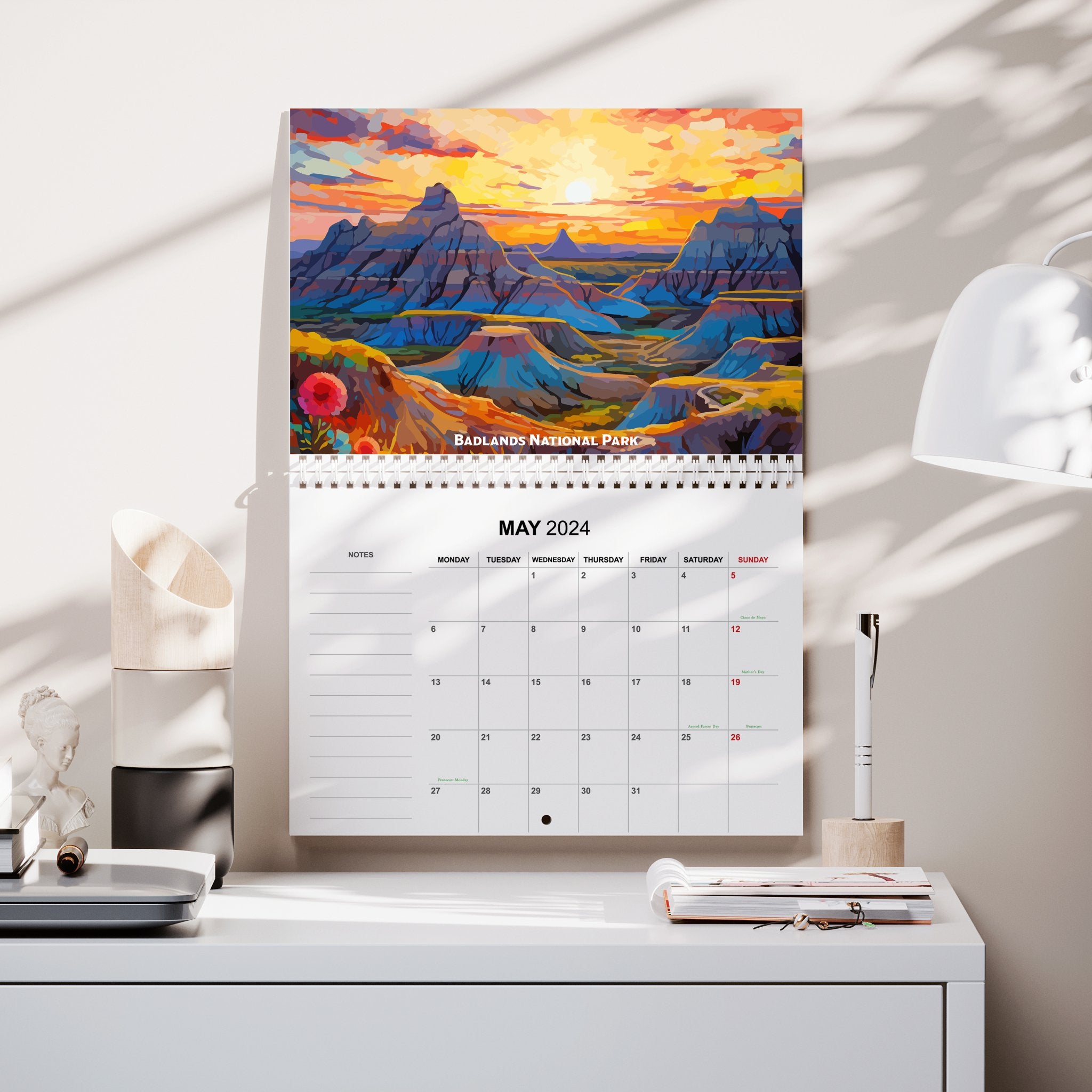2024 Pop Art National Parks Calendar: Your Year, Colorfully Unscripted - My Nature Book Adventures