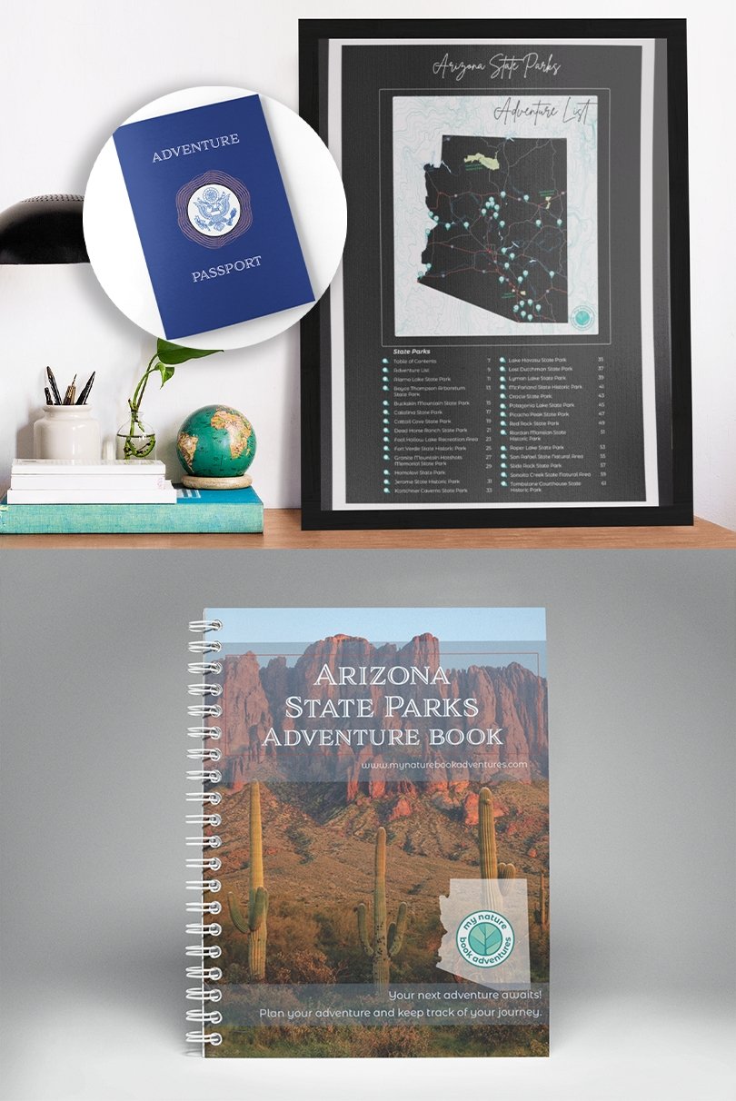 Adventure Challenge Bundle - Arizona State Parks - Adventure Planning Journal + Arizona Adventure List Poster + Adventure Passport - My Nature Book Adventures